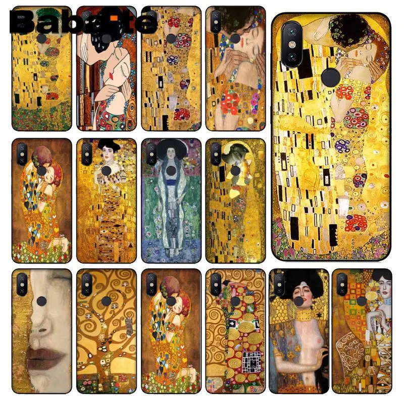 Babaite Kiss by Gustav Klimt дизайн черный мягкий чехол для телефона из ТПУ redmi 5plus 5A 6pro 4X note5A