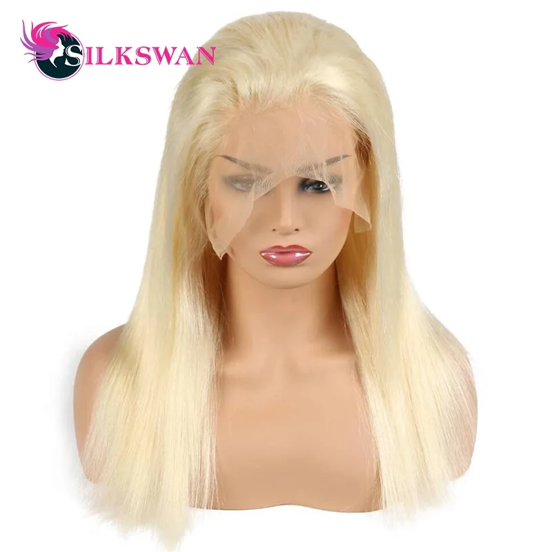 Silkswan прямо 613 блондинка Синтетические волосы на кружеве человеческих волос парики 150% плотность бразильский Синтетические волосы на