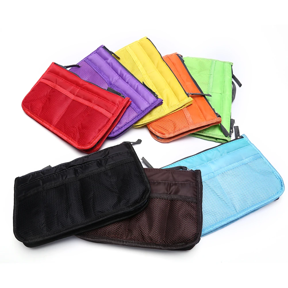 8Colors  Organizer Insert Phone Cosmetic Bag For Travel Bag Multi-function Handbag Purse