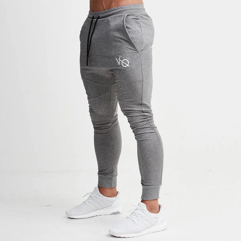

Striped Running Pants Gray Jogging Pants Men Sport Pencil Pants Men Cotton Soft Bodybuilding Joggers Gym Trousers Running Tights