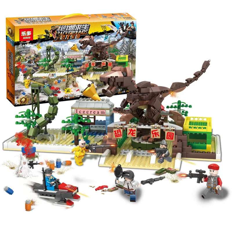 

788pcs PUBG Game Blocks Model Catch Dinosaur Park Building Kids Toys Educational Bricks Toy for Children Gift Compatible Legoed