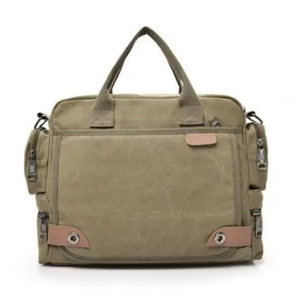 Дизайн! Модная Холщовая Сумка, мужские повседневные сумки через плечо, мужская сумка-мессенджер, высококачественный холщовый портфель, компьютерные сумки L8-343 - Цвет: Хаки
