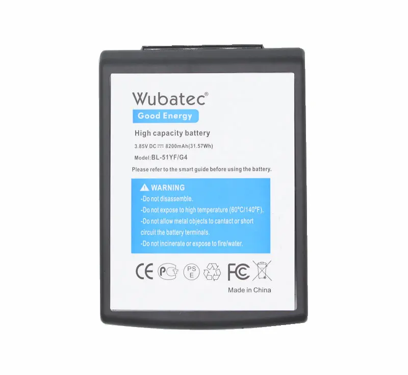 Wubatec 1x8200mAh G4 BL 51YF Расширенная батарея + ТПУ чехол для LG H818 VS999 VS986 US991 F500 F500S F500K F500L H810