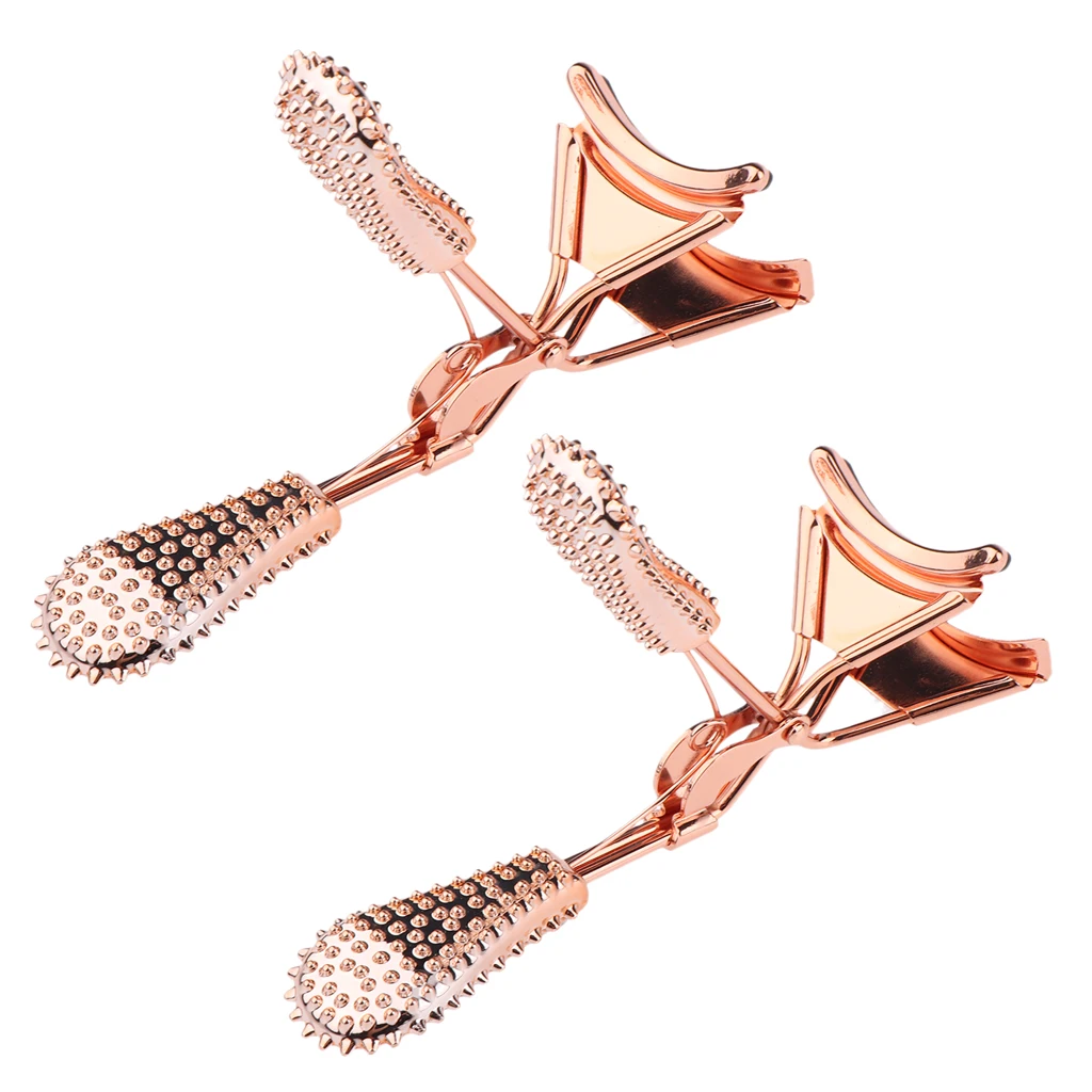 2PCS Eyelash Curler Lash Curler Spring Loaded Massage Handle for Long