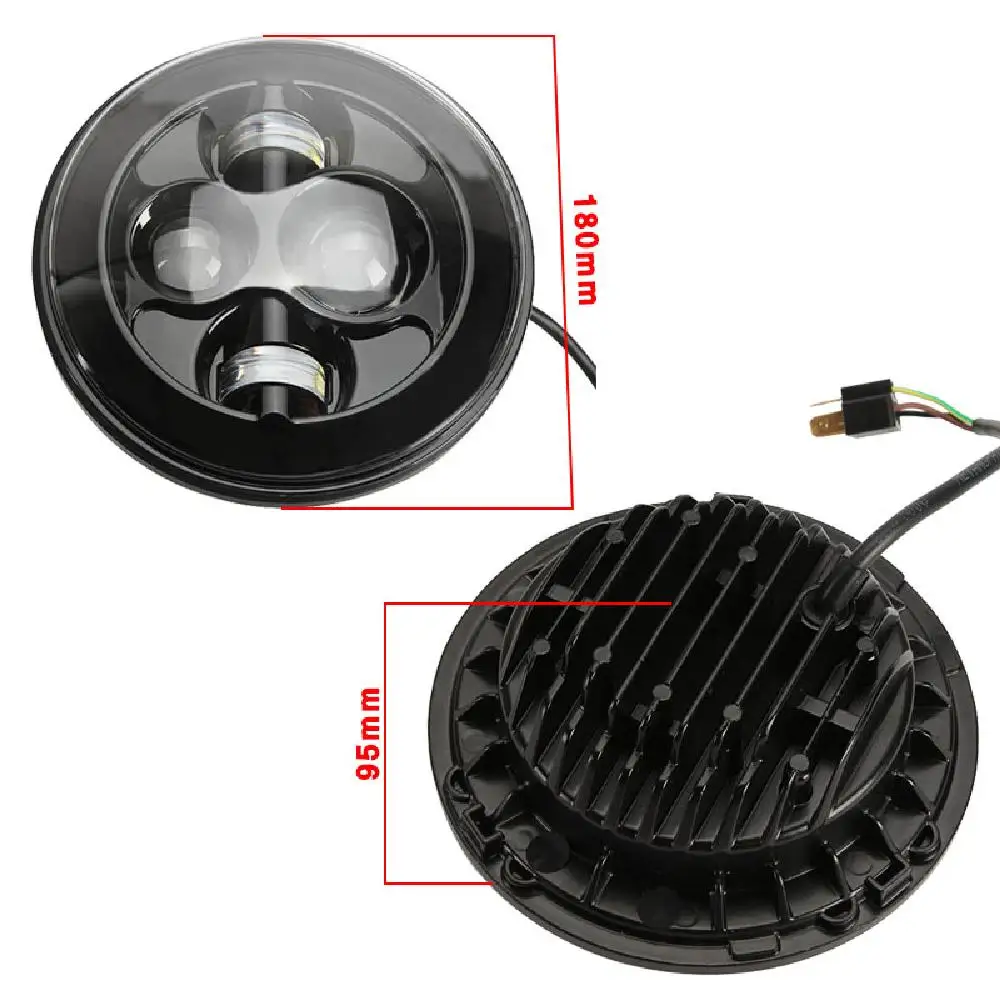 Светодиодный круглый налобный светильник Partol 2 шт. черный 7 дюймов DRL проектор