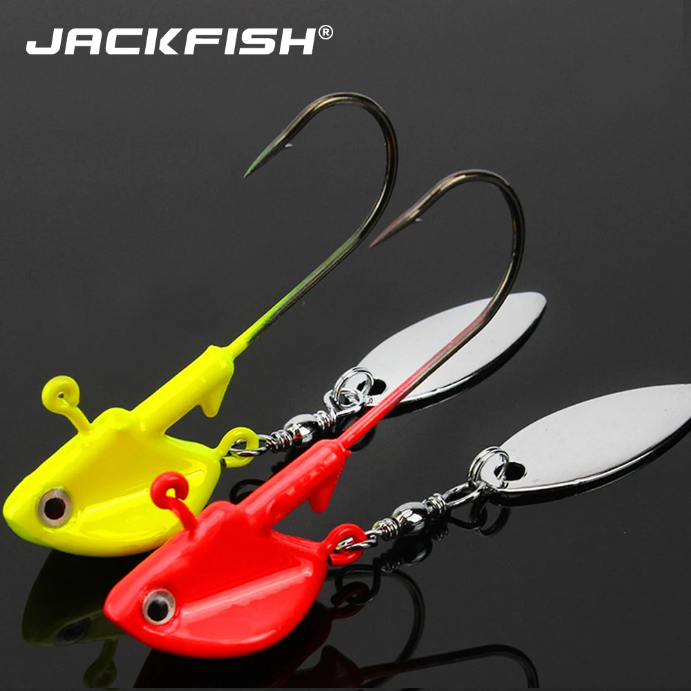 JACKFISH Jig приманки 4 г 6 г 10 г/5,4 см свинцовая головка Джиги с одним крюком искусственный шум блестки Pesca аксессуары Лодка Рыболовная Приманка