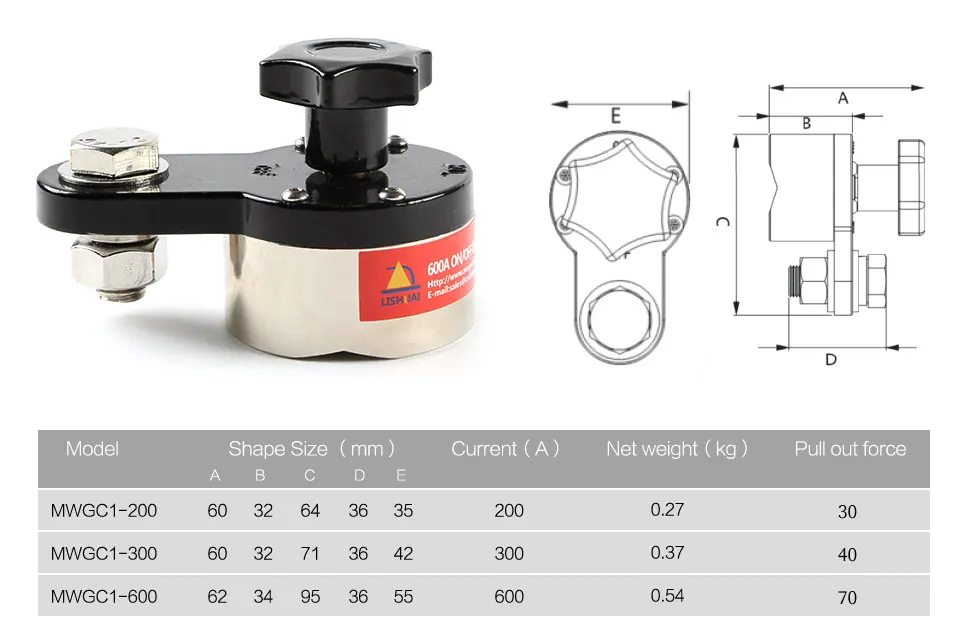 LISHUAI вкл/выкл Магнитный сварочный Заземляющий зажим редкоземельный переключаемый Магнитный сварочный держатель 200A/300A/600A