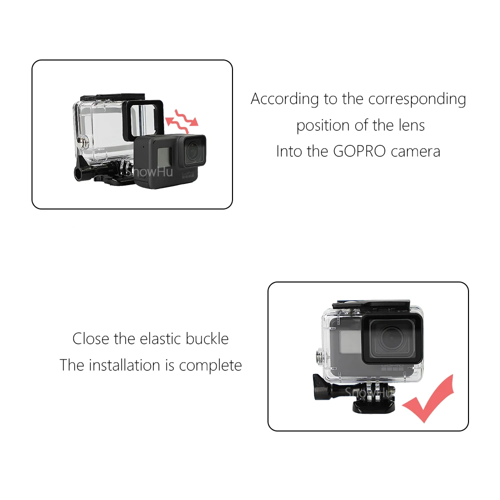 SnowHu 45M Waterpro для Go pro 7 6 5 Аксессуары водонепроницаемый корпус Чехол крепление Gopro Hero