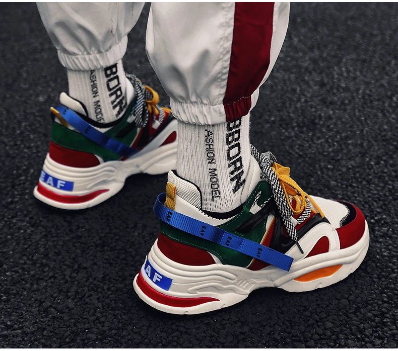 Men's Casual Shoes Trainers Sneakers Dad Shoes Men Winter Classic High Platform Chunky Sneaker Black And White Sneakers Men Shoe (12)