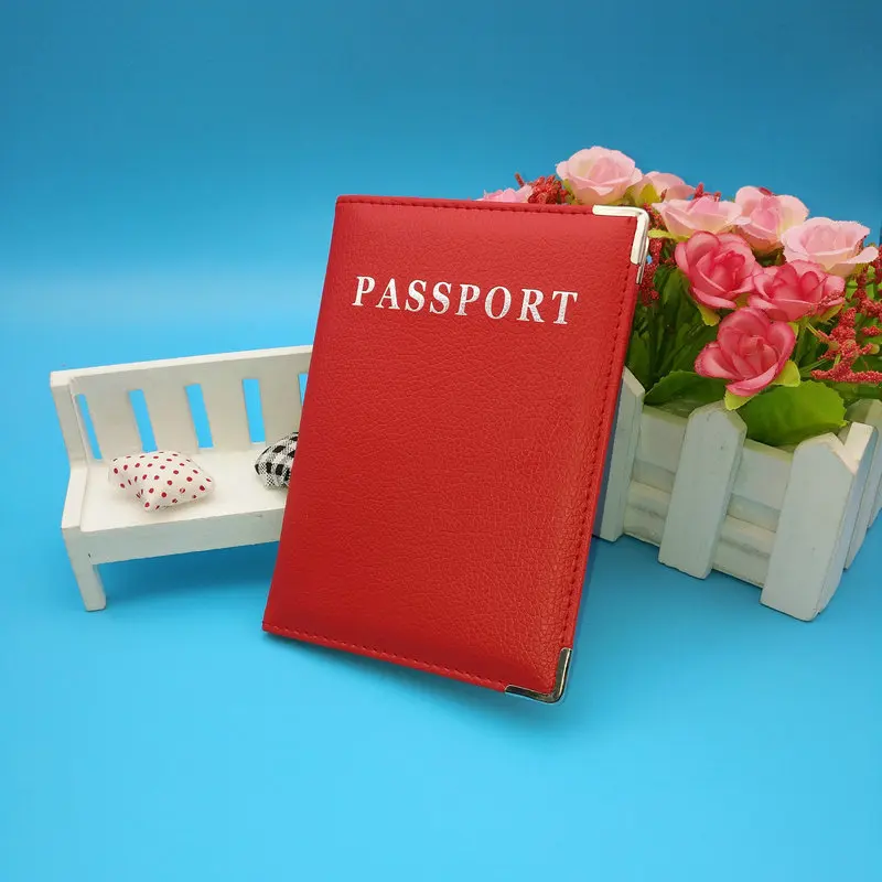 

PU leather passport cover 9 color women's passport holder couple travel passport sets unisex card case men's credit card holder