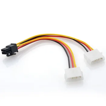 

1 X New Double Big 4pin To 6pin Power Adapter Cable PCI-E Graphics Card External Power Cord P15