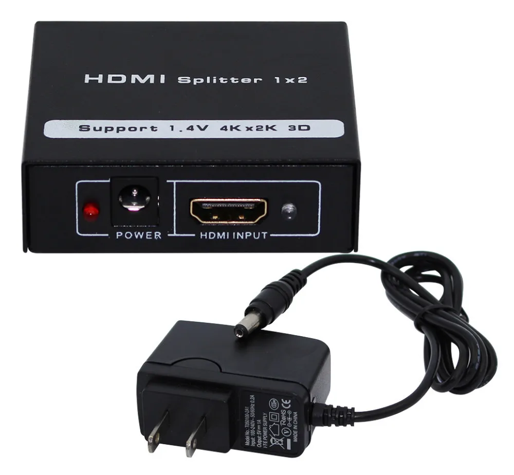 

HDMI Splitter Full HD 1080p Video HDMI Switch Switcher 1X2 Split 1 in 2 Out Amplifier Dual Display For HDTV DVD PS3 Xbox