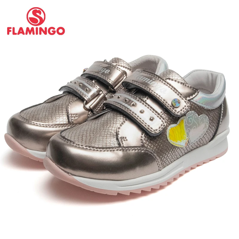 

FLAMINGO Spring Leisure Sport Running Children Shoe Hook&Loop Outdoor Navy Sneaker for Girl Size 27-33 Free Shipping 91P-XY-1162