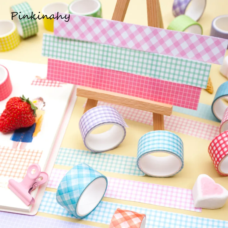 

3 pcs/lot Cute Basic Grid washi tape DIY decoration scrapbooking planner Bullet Journal masking tape adhesive tape label sticker
