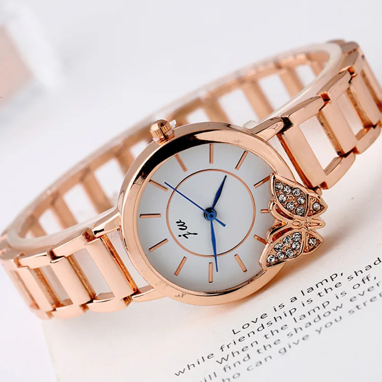 

2018 High Quality Fashion Luxury Rose Gold Stainless Steel Women Watch Casual Butterfly Quartz Wrist Dress Ladies Gift Watches