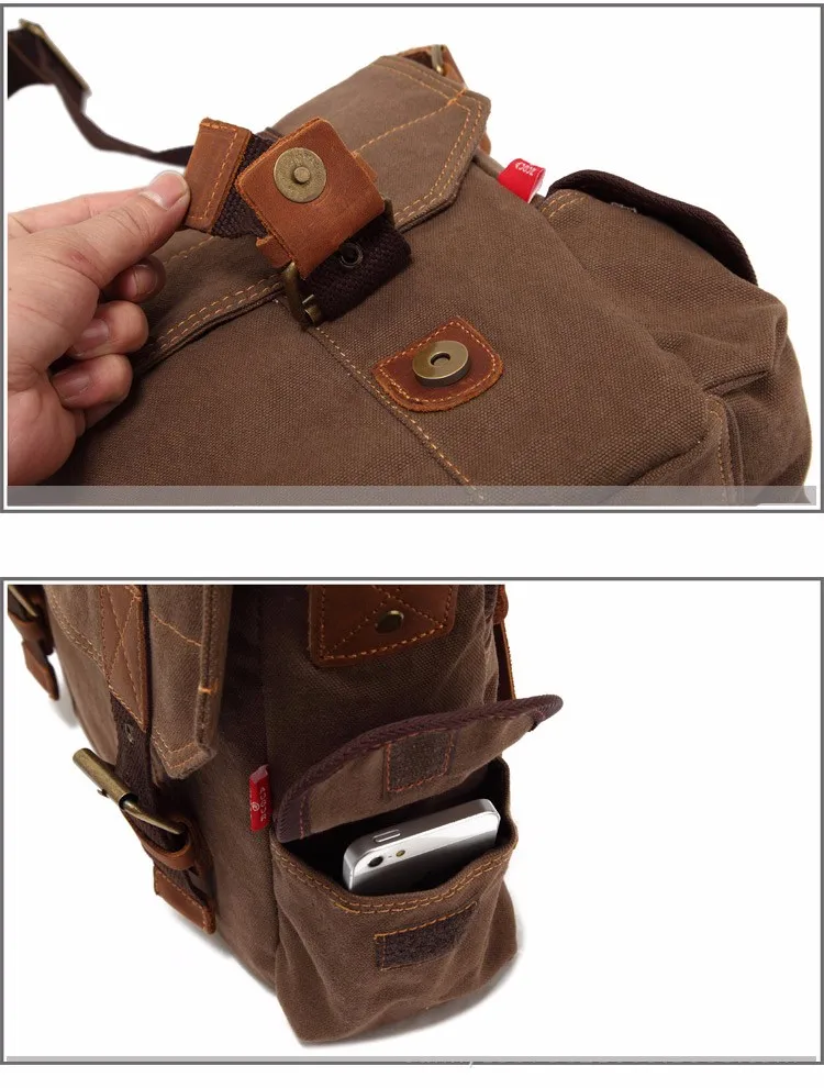 Классический ретро холст мужской портфель сумка через плечо сумки на плечо ноутбук Камера Дорожная сумка