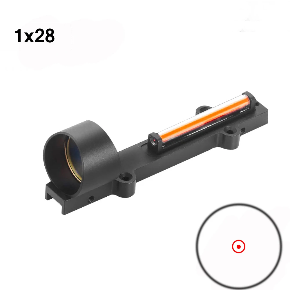 

Fiber Red Dot Sight 1x28 Red Dot Collimator Sight Hunting Shooting Scope Fit 11mm Rail Mount For Air Gun Outdoor Hunting Shoot