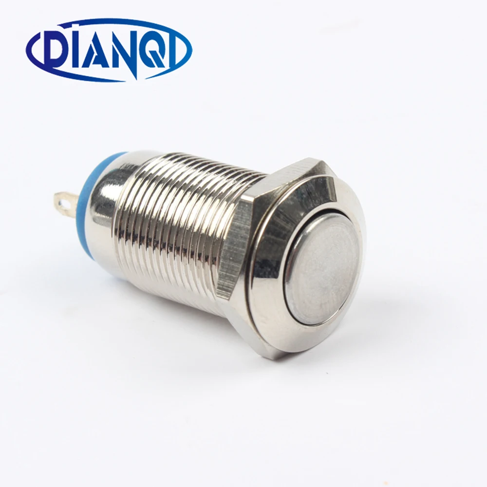 Buy 12mm Flat metal push botton waterproof brass push