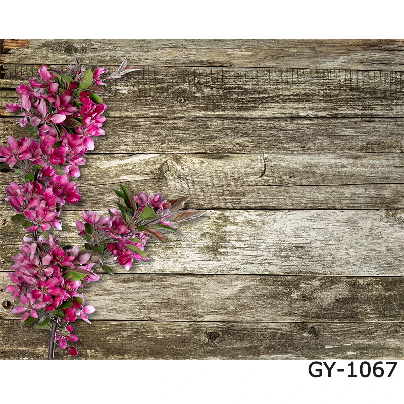 Wood Board Flower Petal Photocall photo booth Studio Photography Background rustic brown wood plank Shabby Chic Photo Backdrop