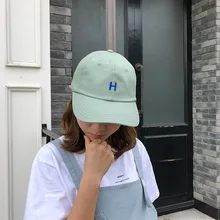 Повседневная Кепка H С Вышивкой Букв хлопок унисекс бейсболка для мужчин и женщин с буквенным принтом регулируемая бейсболка Хип Хоп плоская шляпа