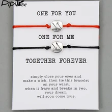 Pipitree 2 шт./компл. один для вас, один для меня пара навечно Браслеты для любителей Для женщин Для мужчин ярко-красного цвета шнур браслет желаний, ювелирное изделие, подарок