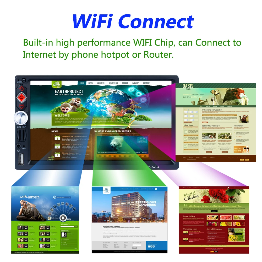 Discount Full HD 1080P 7-inch 2DIN QUAD-core Android 7.1 Car Multimedia Player GPS Navigator Steering Wheel Control FM/AM/RDS Radio 7