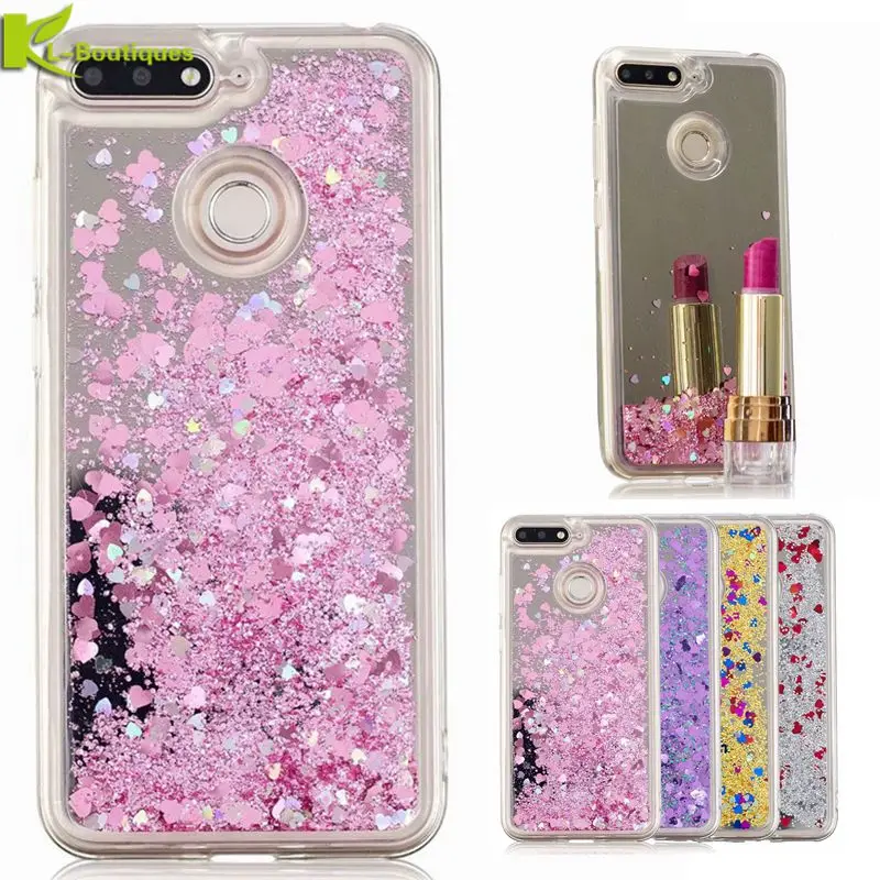 

Honor 7A Pro Quicksand Case on For Huawei Honor 7A Pro Prime Cover For Huawei Y6 2018 Fundas Mirror Glitter Dynamic Liquid Cases