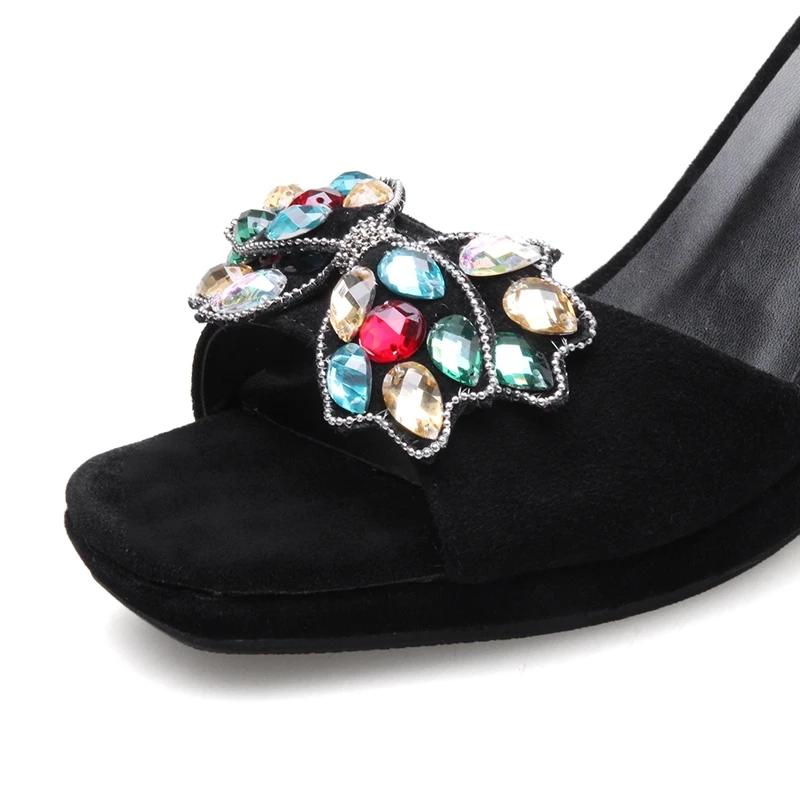Meotina/Женская обувь, сандалии, летняя обувь из натуральной кожи с пряжкой, обувь на толстом высоком каблуке, сандалии с открытым носком со