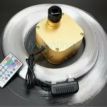 Мерцание звезд эффект 16 Вт RGB+ белые волоконные оптические фары светодиодный свет двигателя+ Топ PMMA оптических волокон смешанный размер беспроводной пульт дистанционного управления