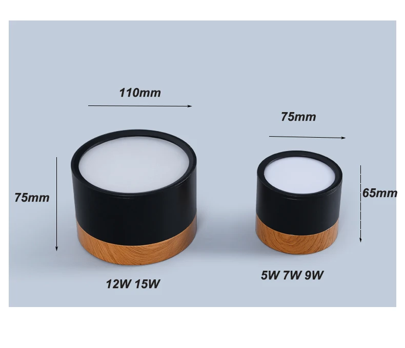 Светодиодный точечный потолочный светильник для потолочных ламп, светильник, светодиодный светильник 5 Вт 7 Вт 9 Вт 12 Вт Деревянный светильник, точечный светильник, современный деревянный светильник для гостиной