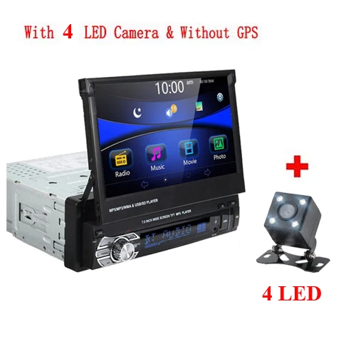 Without GPS 4LED Cam Podofo выдвижной Авторадио gps навигация Bluetooth стерео FM USB 1din автомобильный Радио " HD сенсорный экран MP5 плеер Зеркало Ссылка Cam - Цвет: Without GPS 4LED Cam