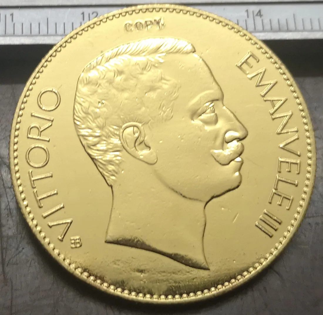 

1903 Italy 100 Lire-Vittorio Emanuele III Gold Copy Coin