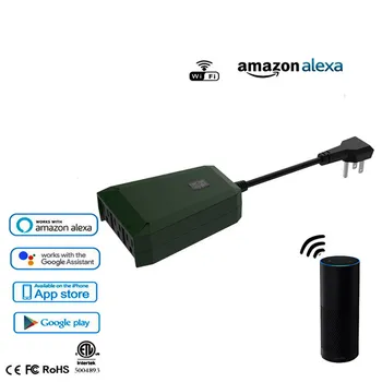 

30 pcs Smart Socket IP44 Waterproof Outdoor Power Plug Wifi Timing Switch Enchufe Control Remoto 3 US Plug Work with Alexa