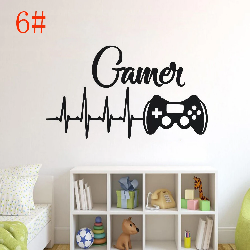 Виниловая наклейка на стену для игровой комнаты для мальчиков с надписью «Eat Sleep Game», надпись «Gamer», настенная наклейка, украшение для спальни - Цвет: 6