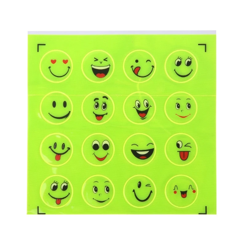 

Funny Reflective Bicycle Sticker Smiling Face Pattern Safety Night Riding Decal
