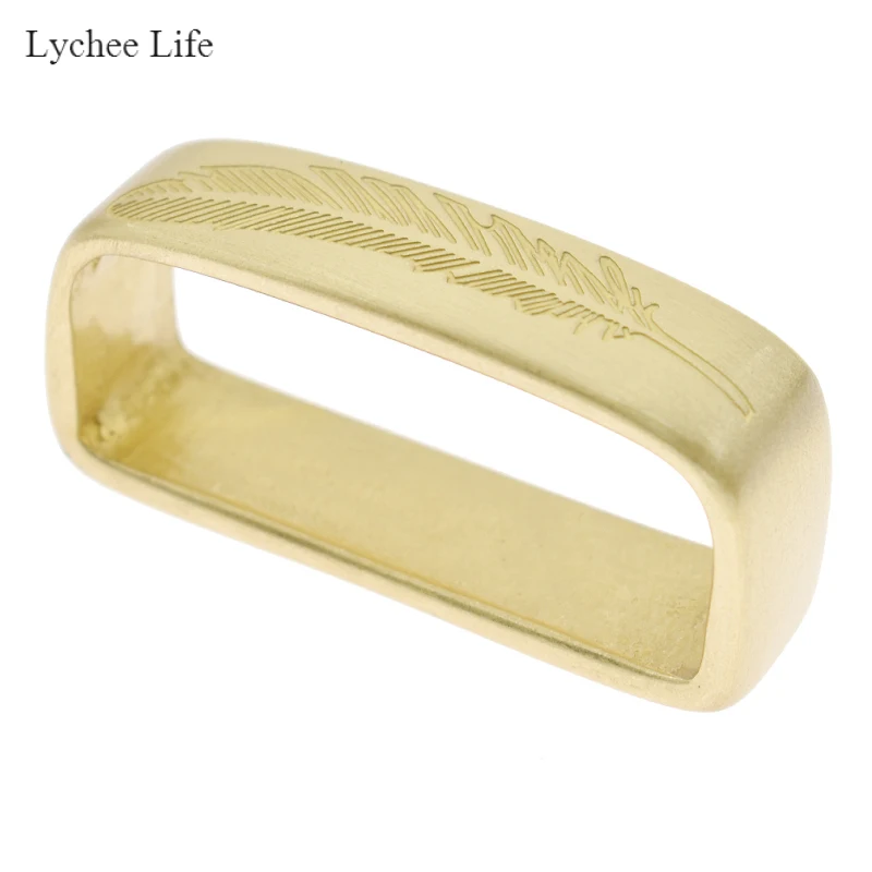 Lychee Life металлическая медная петля для ремня, твердая латунная мужская кожаная прямоугольная кольцевая пряжка для ремня, сделай сам, кожанная фурнитура для рукоделия