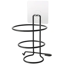White bathroom hair dryer rack black iron toilet dryers free punching items holder restroom organizer