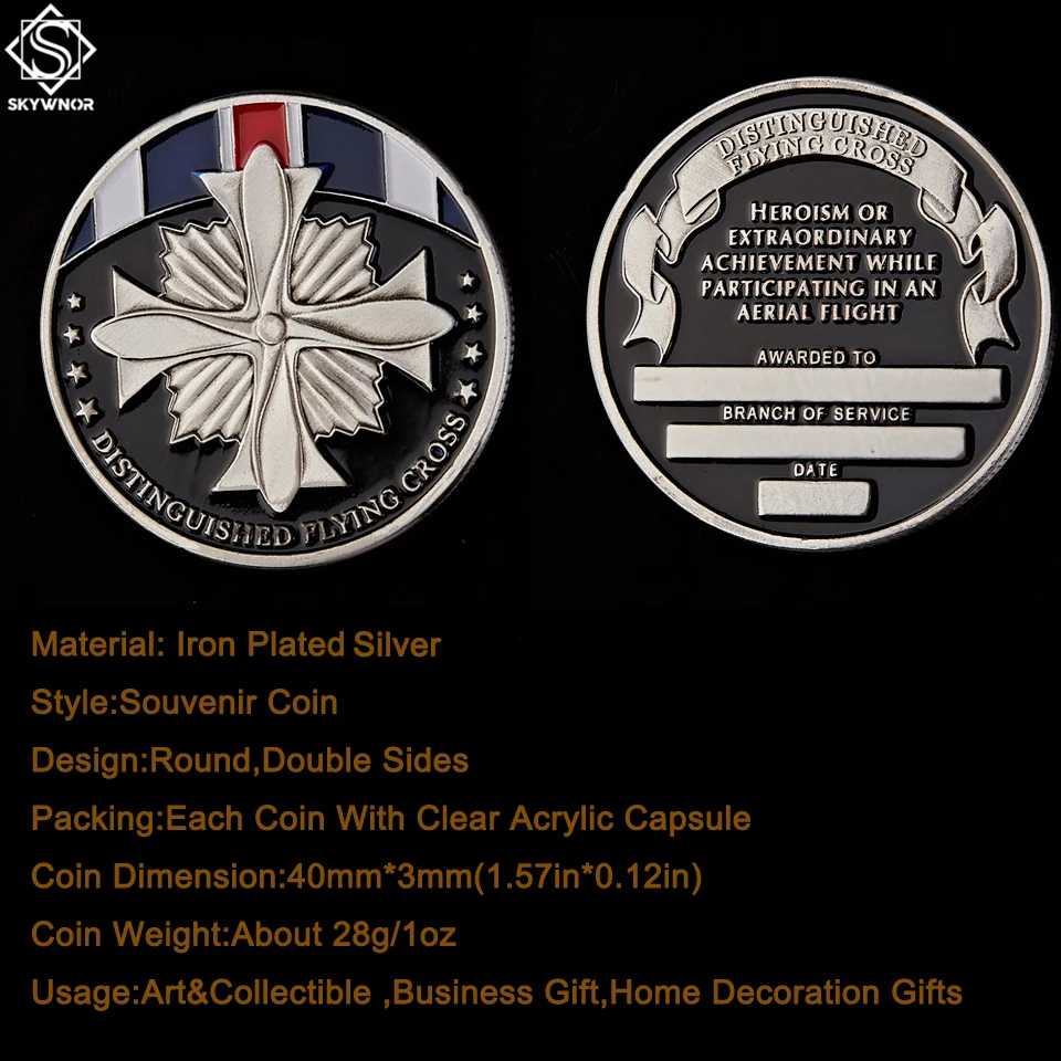 USA Challenge Coin Distinguished Flying Cross Society Military Decoration Awarded US Armed Forces