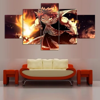 

ANIME Painting Fairy Tail Natsu Dragneel Posters Picture Oil Painting Wall Picture for Home Decor