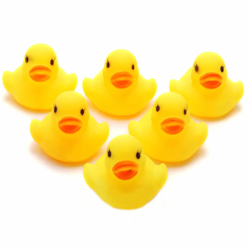 10 Pieces Yellow Baby Children Kids Toddler Bathing Bath Time Swimming Pool Toys Cute Rubber Squeaky Duck Ducky