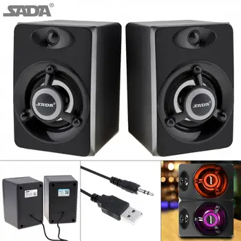 

SADA V-118 USB2.0 Subwoofer Computer Speaker with 3.5mm Audio Plug and USB Power Plug for Desktop PC Laptop MP3 Cellphone