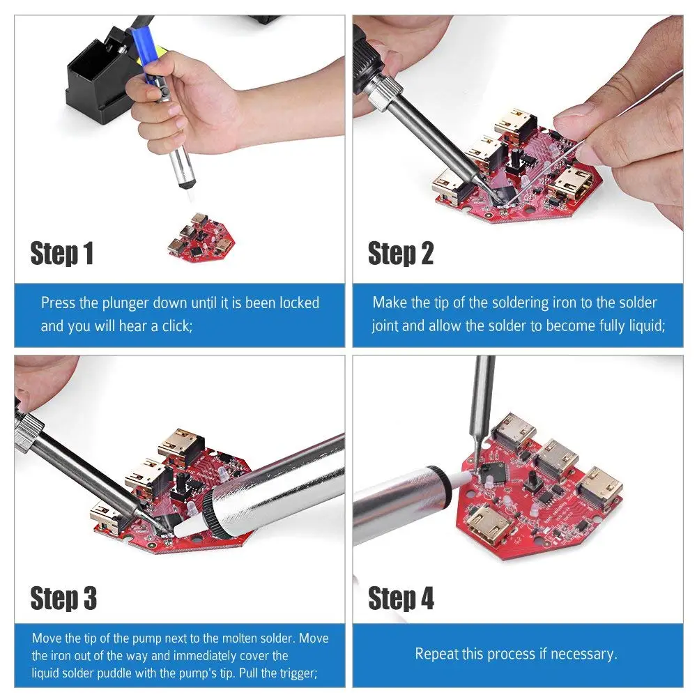 Aluminum Metal Desoldering Pump Suction Tin Gun Soldering Sucker Pen Removal Vacuum Soldering Iron Desolder Hand Welding Tools aluminum welding wire