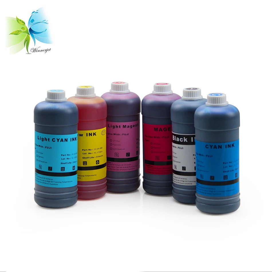 

WINNERJET 1000ml 6 Colors Ink Refill Kit Dye Ink For Fuji DX100 Printer