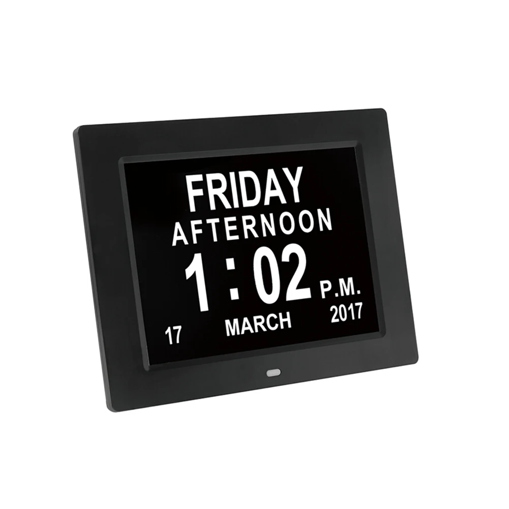 8 Inch Digital Alarm Clock Led Wall Mount Desktop Calender 8 Inch Digital Alarm Clock Led Wall Mount Desktop Calender With Uk Plug Black