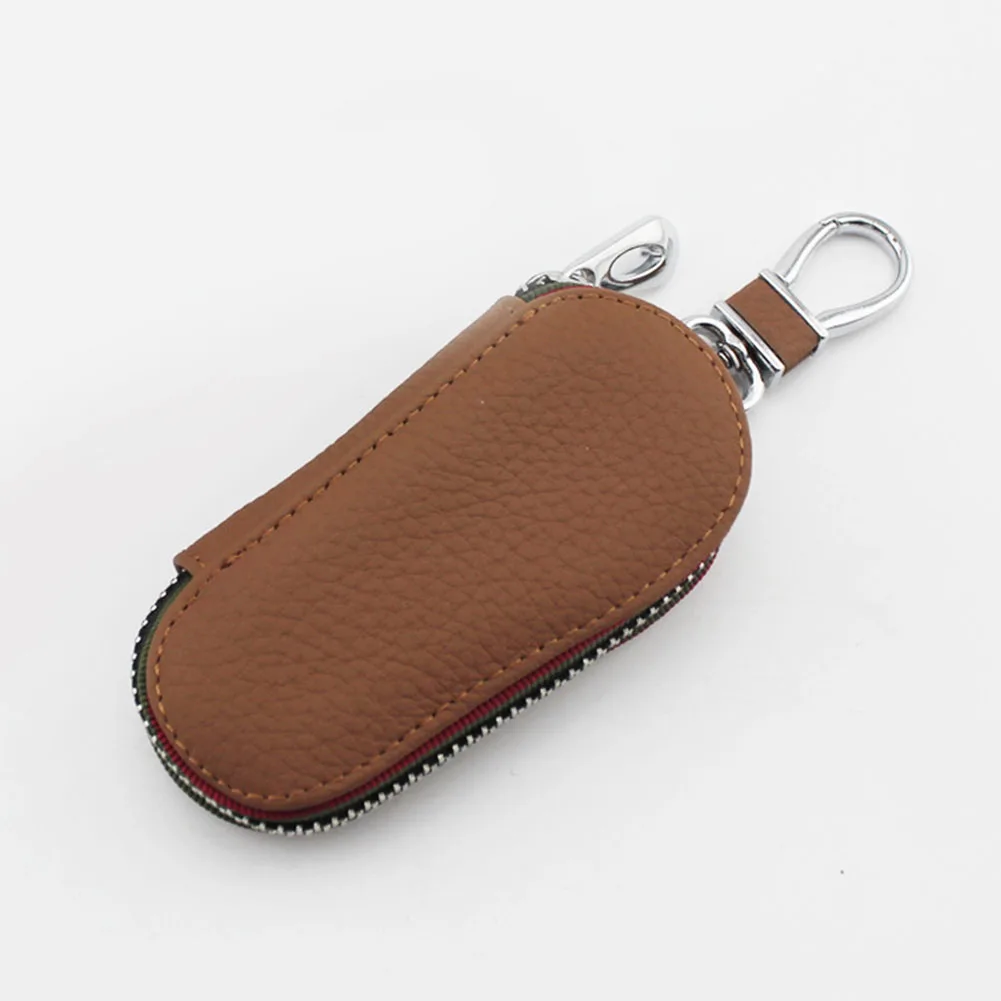 Модный брелок для ключей из искусственной кожи для мужчин и женщин, чехол-органайзер для ключей - Цвет: brown