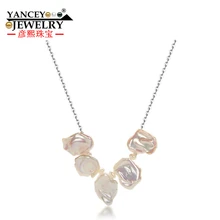 YANCEY 2017 New Natural Baroque freshwater pearls Fine jewelry Necklaces S925 Silver Necklaces pendants