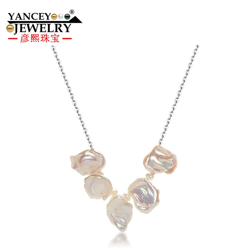 

YANCEY 2018 Original New Natural Baroque freshwater pearls Fine jewelry Necklaces S925 Silver Necklaces pendants