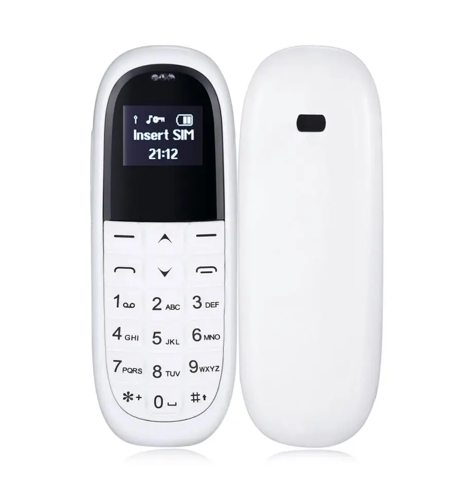 AEKU KK1 Мини Сотовые телефоны беспроводные наушники bluebooth handsfree Bluetooth Dialer Magic Voice изменить детский мобильный телефон - Цвет: White