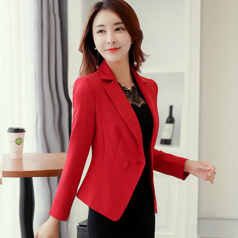 Promotion 2020 Autumn Korean Version Women Black Blazer New Style Winter Double-breasted Pure Color Designs Work Wear Female Fashion Tops