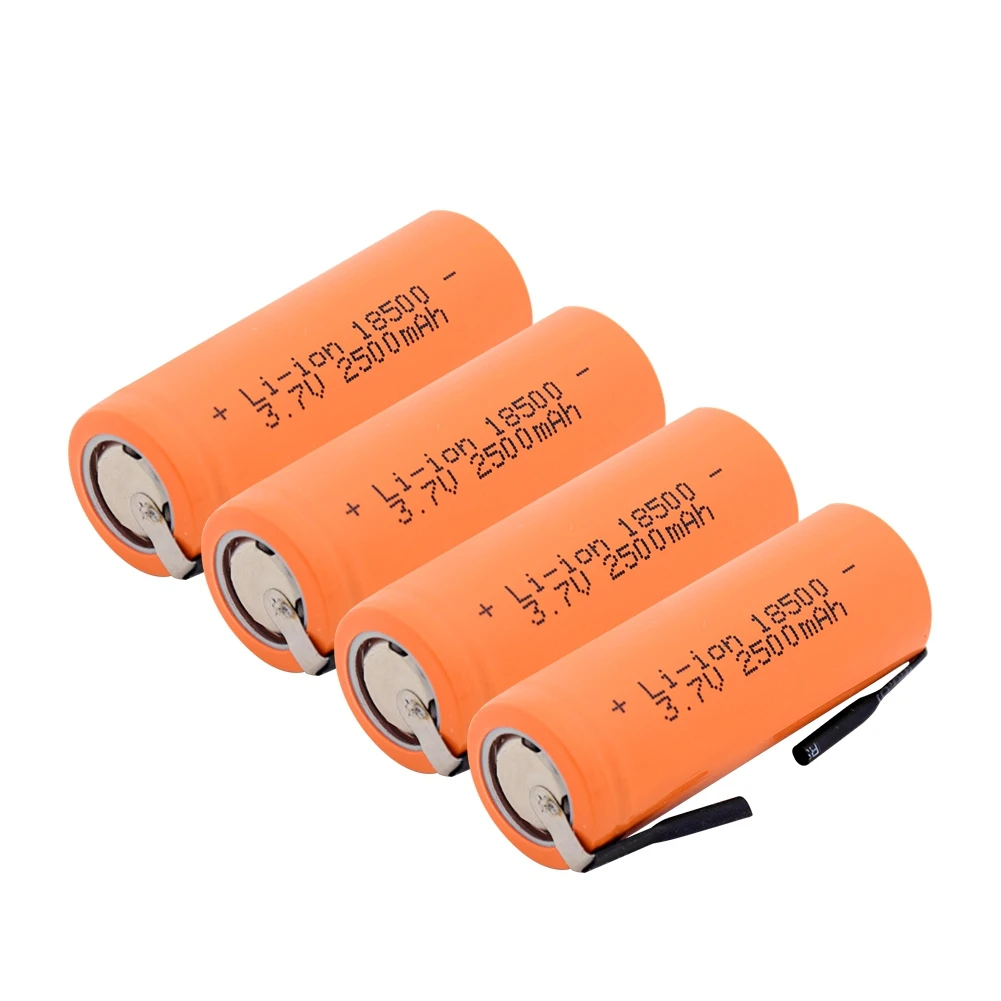 1/2/4 шт 3,7 V 18500 2500mAh литий-ионный батареи с 2 вкладки для е-байка фонарик Фонарь Vape светодиодный светильник 2500 мА/ч, литий Батарея